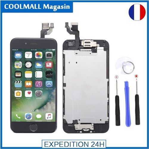 Ecran Pour Iphone 6 Noir Complet Vitre Tactile + Lcd Sur Chassis + Outils