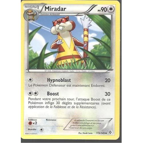 Carte Pokémon 119/149 Miradar 90 Pv Frontières Franchies Neuf Fr