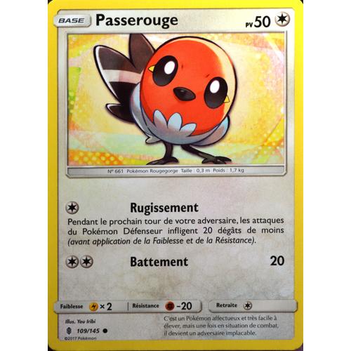 Carte Pokémon 109/145 Passerouge 50 Pv Sl2 - Soleil Et Lune - Gardiens Ascendants Neuf Fr