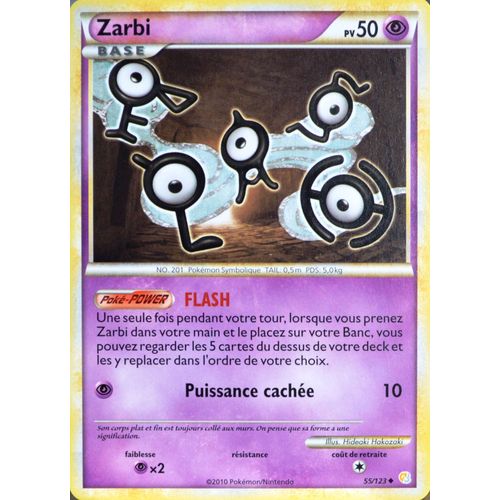 Carte Pokémon 55/123 Zarbi 50 Pv Heartgold Soulsilver Neuf Fr