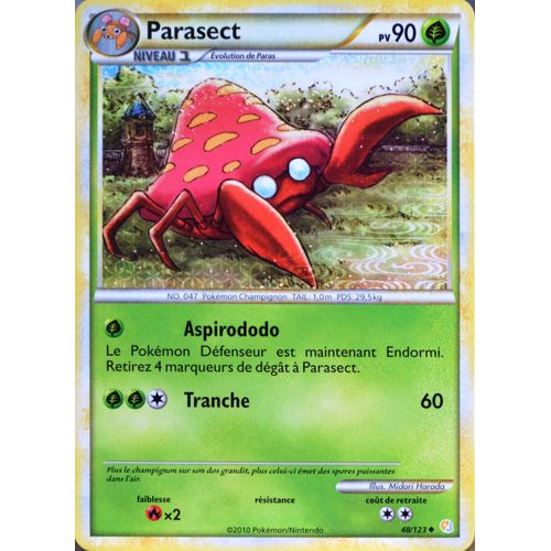 Carte Pokémon 48/123 Parasect 90 Pv Heartgold Soulsilver Neuf Fr
