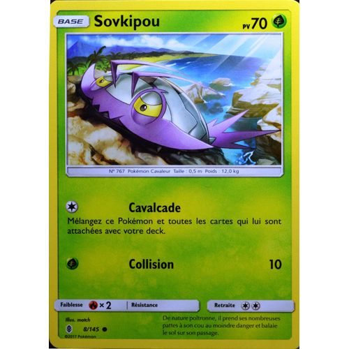 Carte Pokémon 8/145 Sovkipou 70 Pv Sl2 - Soleil Et Lune - Gardiens Ascendants Neuf Fr