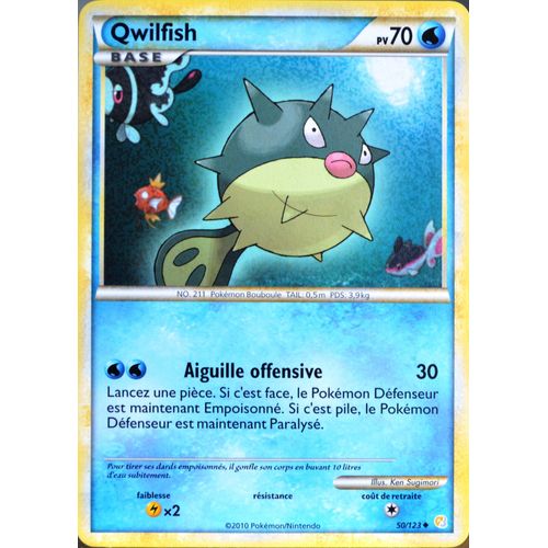 Carte Pokémon 50/123 Qwilfish 70 Pv Heartgold Soulsilver Neuf Fr