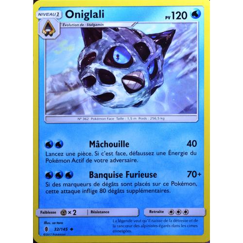 Carte Pokémon 32/145 Oniglali 120 Pv Sl2 - Soleil Et Lune - Gardiens Ascendants Neuf Fr