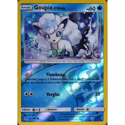 Carte Pokémon 21/145 Goupix D'alola 60 Pv - Reverse Sl2 - Soleil Et Lune - Gardiens Ascendants Neuf Fr