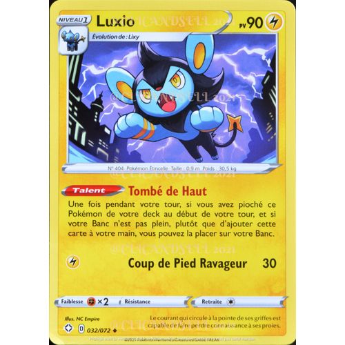 Carte Pokémon 032/072 Luxio ? Eb4.5 - Épée Et Bouclier  Destinées Radieuses Neuf Fr