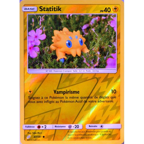 Carte Pokémon 47/181 Statitik 40 Pv - Reverse Sl9 - Soleil Et Lune - Duo De Choc Neuf Fr