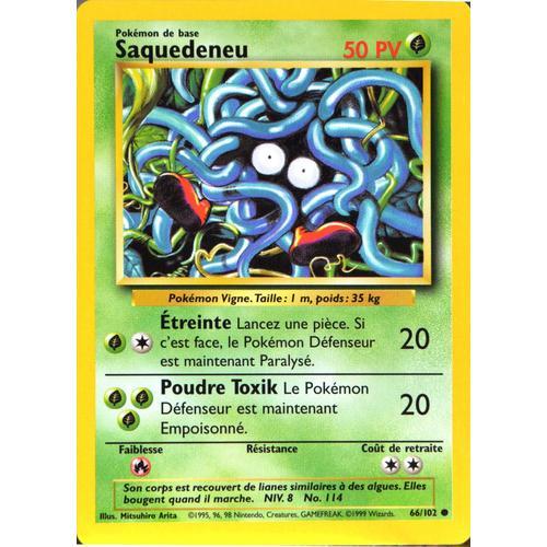 Carte Pokémon 66/102 Saquedeneu 50 Pv Set De Base Neuf Fr