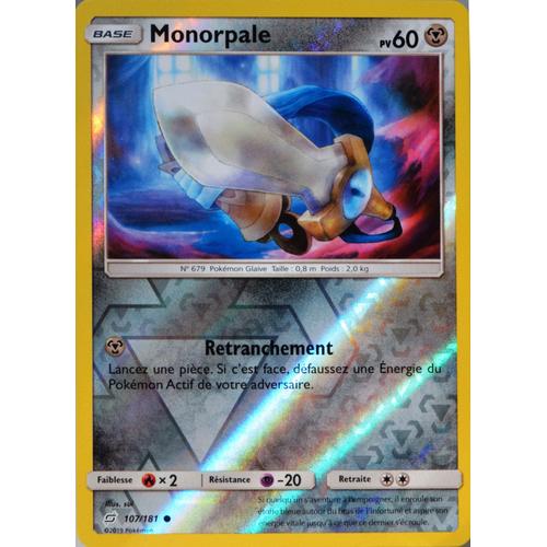 Carte Pokémon 107/181 Monorpale 60 Pv - Reverse Sl9 - Soleil Et Lune - Duo De Choc Neuf Fr