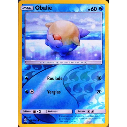 Carte Pokémon 49/236 Obalie - Reverse Sl12 - Soleil Et Lune - Eclipse Cosmique Neuf Fr