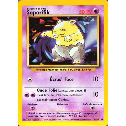 Carte Pokémon 49/102 Soporifik 50 Pv Set De Base Neuf Fr