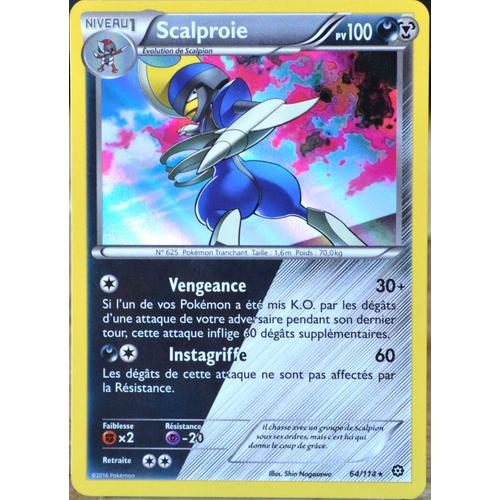 Carte Pokémon 64/114 Scalproie (Shiny) 100 Pv - Holo Xy - Offensive Vapeur Neuf Fr