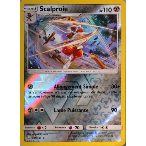 Carte Pokémon 105/181 Scalproie 110 Pv - Reverse Sl9 - Soleil Et Lune - Duo De Choc Neuf Fr