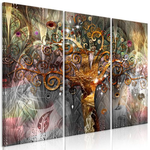 Tableau Tableau stylisé Golden Tree (3 Parts) 120 x 80 cm