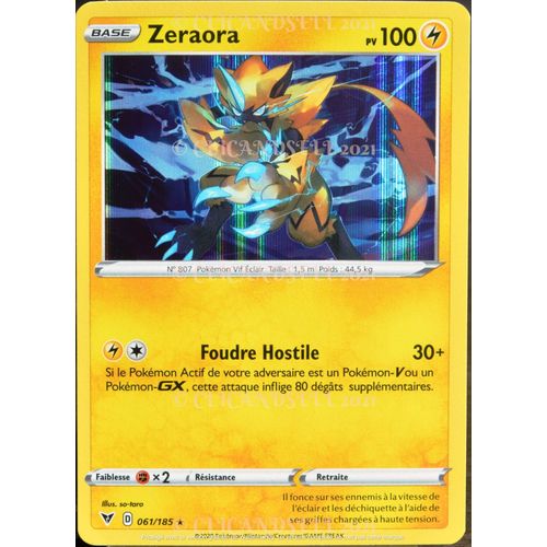 Carte Pokémon 061/185 Zeraora ?H 100 Pv Eb04 - Épée Et Bouclier  Voltage Éclatant Neuf Fr