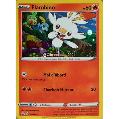 Carte Pokémon Swsh071 Flambino 60 Pv - Holo Promo Neuf Fr