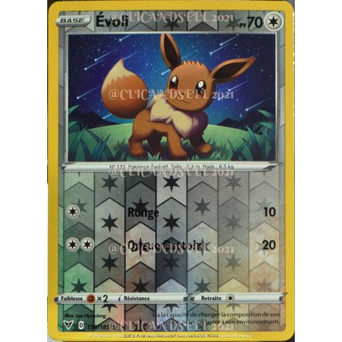 Carte Pokémon 130/185 Évoli ? Eb04 - Épée Et Bouclier  Voltage Éclatant Neuf Fr