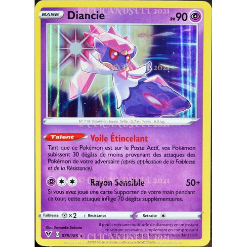 Carte Pokémon 079/185 Diancie ?H 90 Pv Eb04 - Épée Et Bouclier  Voltage Éclatant Neuf Fr