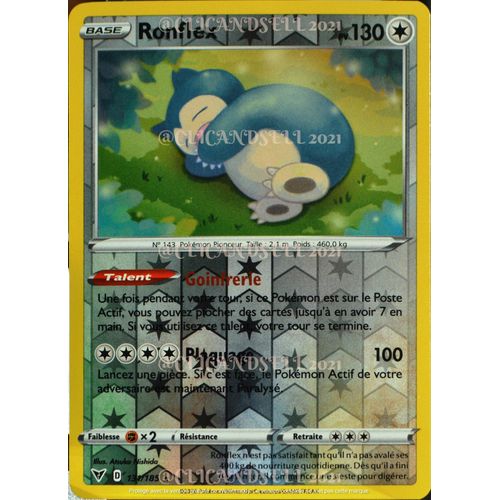 Carte Pokémon 131/185 Ronflex ?H 130 Pv - Reverse Eb04 - Épée Et Bouclier  Voltage Éclatant Neuf Fr