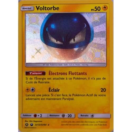 Carte Pokémon Sv13/Sv94 Voltorbe 50 Pv - Shiny Sl11.5 - Soleil Et Lune - Destinées Occultes Neuf Fr