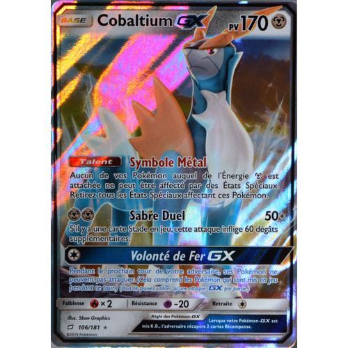 Carte Pokémon 106/181 Cobaltium Gx 170 Pv - Ultra Sl9 - Soleil Et Lune - Duo De Choc Neuf Fr