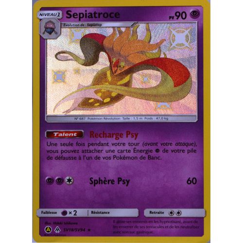 Carte Pokémon Sv18/Sv94 Sepiatroce 90 Pv - Shiny Sl11.5 - Soleil Et Lune - Destinées Occultes Neuf Fr