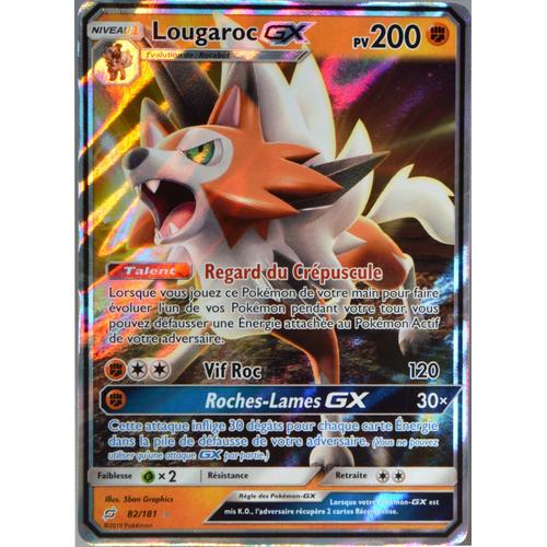 Carte Pokémon 82/181 Lougaroc Gx 200 Pv - Ultra Sl9 - Soleil Et Lune - Duo De Choc Neuf Fr