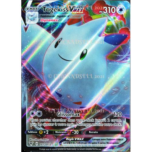 Carte Pokémon 141/185 Togekiss-Vmax ?X 310 Pv Eb04 - Épée Et Bouclier  Voltage Éclatant Neuf Fr