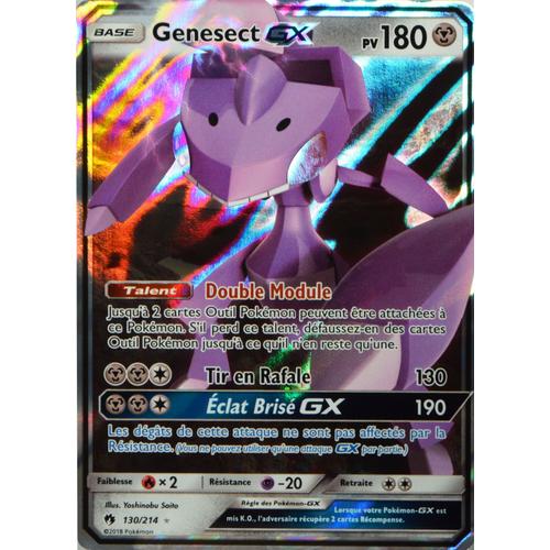 Carte Pokémon 130/214 Genesect Gx 180 Pv Sl8 - Soleil Et Lune - Tonnerre Perdu Neuf Fr