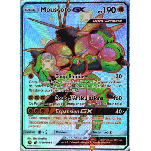 Carte Pokémon Sv68/Sv94 Mouscoto Gx 190 Pv - Shiny Sl11.5 - Soleil Et Lune - Destinées Occultes Neuf Fr