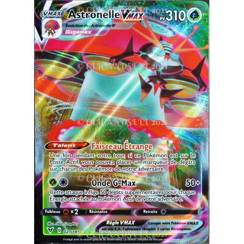 Carte Pokémon 021/185 Astronelle-Vmax ?X 310 Pv Eb04 - Épée Et Bouclier  Voltage Éclatant Neuf Fr