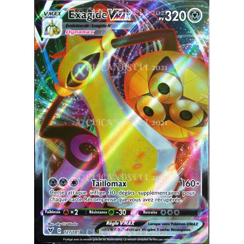 Carte Pokémon 127/185 Exagide-Vmax ?X 320 Pv Eb04 - Épée Et Bouclier  Voltage Éclatant Neuf Fr