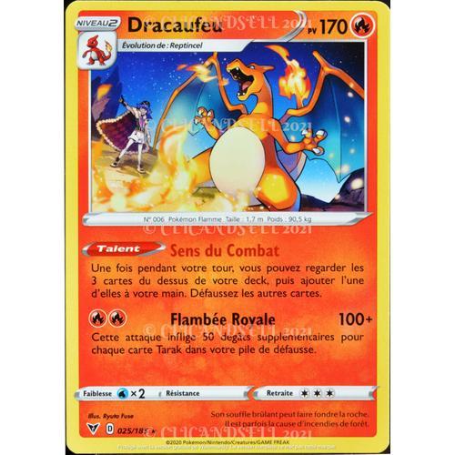 Carte Pokémon 025/185 Dracaufeu ? 170 Pv Eb04 - Épée Et Bouclier  Voltage Éclatant Neuf Fr