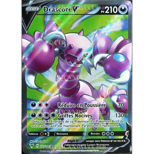 Carte Pokémon 175/185 Drascore-V ?U 210 Pv Eb04 - Épée Et Bouclier  Voltage Éclatant Neuf Fr