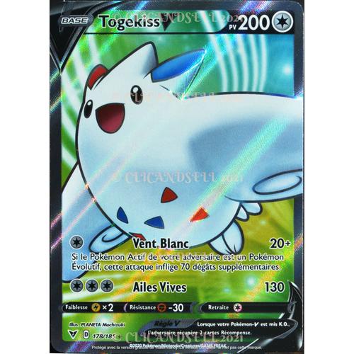 Carte Pokémon 178/185 Togekiss-V ?U 200 Pv Eb04 - Épée Et Bouclier  Voltage Éclatant Neuf Fr