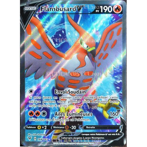 Carte Pokémon 168/185 Flambusard-V ?U 190 Pv Eb04 - Épée Et Bouclier  Voltage Éclatant Neuf Fr