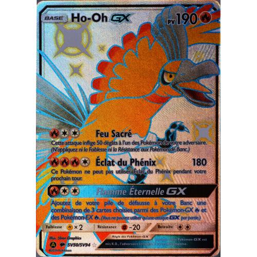 Carte Pokémon Sv50/Sv94 Ho-Oh Gx 190 Pv - Shiny Sl11.5 - Soleil Et Lune - Destinées Occultes Neuf Fr