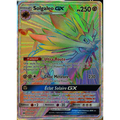 Carte Pokémon 155/149 Solgaleo Gx - Full Art Secrete Sm1 - Soleil Et Lune Neuf Fr