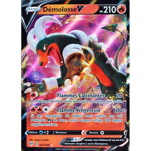 Carte Pokémon 021/189 Démolosse-V Eb03 - Epée Et Bouclier - Ténèbres Embrasées Neuf Fr