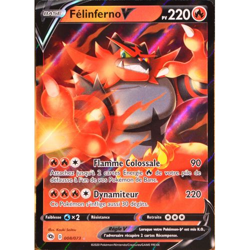 Carte Pokémon 008/073 Félinferno V ? Eb3.5 La Voie Du Maître Neuf Fr