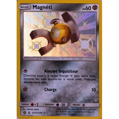 Carte Pokémon Sv27/68 Magnéti 60 Pv - Shiny Sl11.5 - Soleil Et Lune - Destinées Occultes Neuf Fr