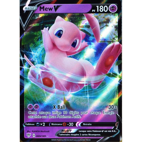 Carte Pokémon 069/189 Mew-V Eb03 - Epée Et Bouclier - Ténèbres Embrasées Neuf Fr