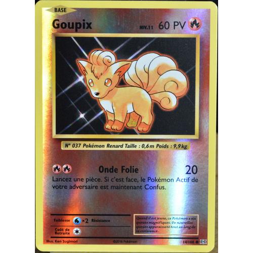 Carte Pokémon 14/108 Goupix Niv.11 60 Pv - Reverse Xy - Evolutions  Neuf Fr