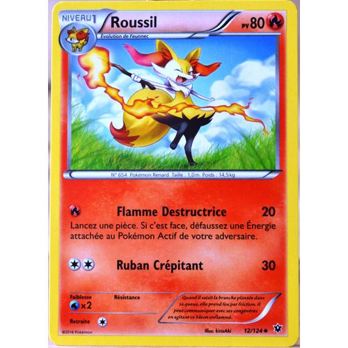 Carte Pokémon 12/124 Roussil 80 Pv Xy - Impact Des Destins Neuf Fr