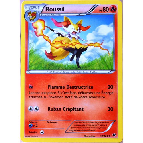 Carte Pokémon 12/124 Roussil 80 Pv Xy - Impact Des Destins Neuf Fr