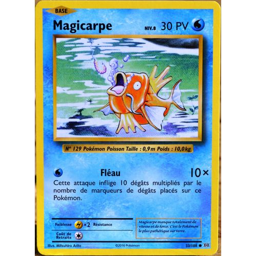 Carte Pokémon 33/108 Magicarpe Niv.8 30 Pv Xy - Evolutions  Neuf Fr