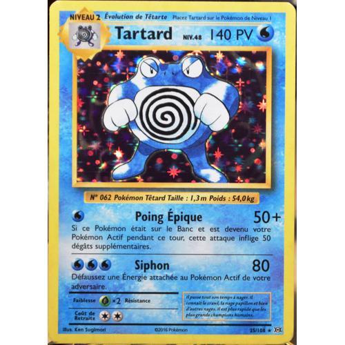 Carte Pokémon 25/108 Tartard Niv.48 140 Pv - Holo Xy - Evolutions  Neuf Fr