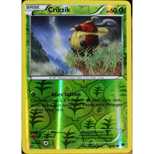 Carte Pokémon 5/122 Crikzik 60 Pv - Reverse Xy09 - Rupture Turbo Neuf Fr