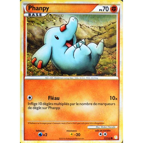Carte Pokémon 77/123 Phanpy 70 Pv Heartgold Soulsilver Neuf Fr