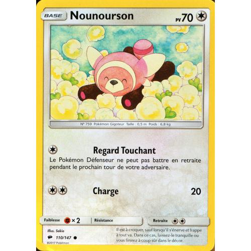 Carte Pokémon 110/147 Nounourson 70 Pv Sl3 - Soleil Et Lune - Ombres Ardentes Neuf Fr